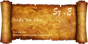 Szőke Ete névjegykártya