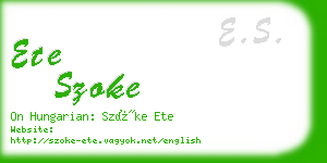 ete szoke business card